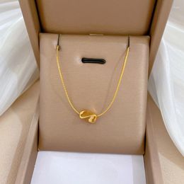 Pendant Necklaces Stainless Steel Gold Silver Color Twisted Bead Chain Necklace For Women Party Fashion Jewelry Gift