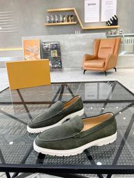 Fashion Men's casual shoes Walk Suede Gentleman Dress Sneakers Shoes Men Smooth Leather Loafers Slip-on Moccasins Comfort Party Dress Casual Walking EU38-44