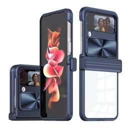 För Samsung Z Flip4 -telefonfodral Anti Fouling Full Package Anti Drop Transparent TPU PC Two in One Protective Case