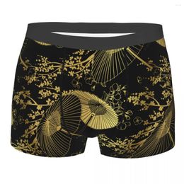 Underpants Underwear Male Panties Boxershorts Japanese Gold Fan Flower Umbrella Men Boxers Sexy Boxer Homme