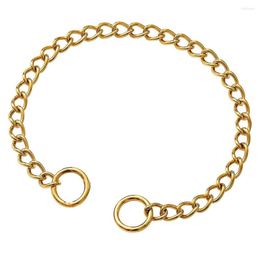 Dog Collars Gold Chain Collar Walking Cuban Link Heavy Duty Metal Slip For Puppy Pet Large Dogs Training