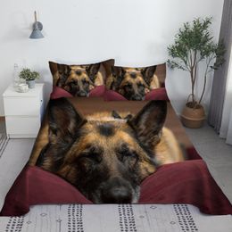 Bedding sets Pet Dog Bed Sheet Set Digital Printing German Shepherd Animal Dogs Polyester Flat With Pillowcase 230721