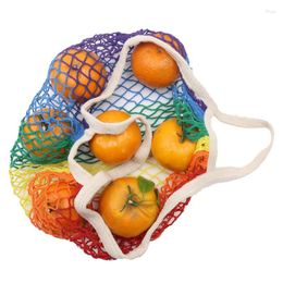 Storage Bags Mesh Shopping Bag Net For Vegetables Fruit High Volume Elasticity Colourful Design Vegetable Sundries