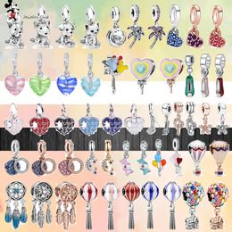 925 Silver Fit Pandora Charm 925 Bracelet Fashion Colourful Love Dream Catcher Candy Charms for Pandora Charm 925 Silver Beads Charms