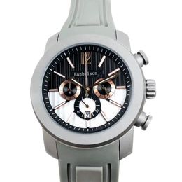 Montre de luxe mens watch Quartz movement Titanium steel Sport grey rubber strap relojes lujo para hombre Two tone dial Chronograp243s