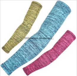 new ice silk arm sleeve silicone nonslip sports sleeves coloful outdoor cycling basketaball arm warmers summer antiuv protective arm cover