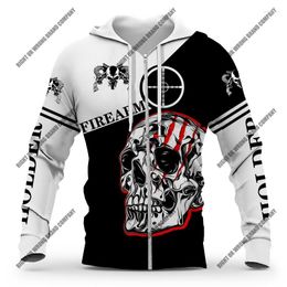 Men's Hoodies Horror Street Fashion Skull Man Harajuku Zipper Streetwear Men Outwear Pullover Unisex Oversized Sweatshirt