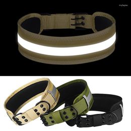 Dog Collars Reflective Collar Adjustable Training Durable Tactical Dogs For Medium Large With Handle Outdoor Accessories