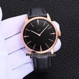 6 styles NEW 81180 000R-9283 Patrimony Rose gold case black dial Automatic Mens Watch Leather strap High quality Gents business wa252F