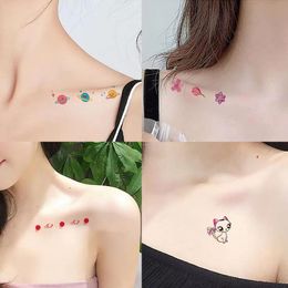 30PCS Cartoon Cute Tattoo Stickers Creative Animal Rainbow Love DIY Clavicle Finger Arm Temporary Tattoo Sticker For Girls