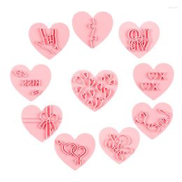 Baking Moulds 3D Cookie Cutters For 10pcs Conversation Hearts Romantic Proposal Party