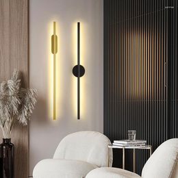 Wall Lamp Modern LED Light Gold Sconce Bedroom Bedside Indoor Decoration Iron Acrylic