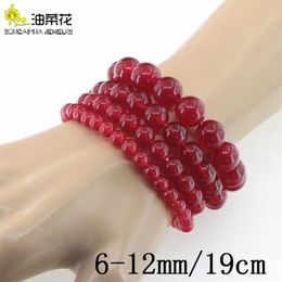 Fashion Charm Natural Stone Jades 6-12mm Round Bead Bracelet Crystals Gems Accessories Yoga Man Woman Gift Christmas Whole Pri310G