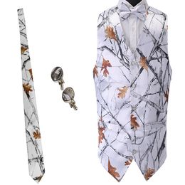 new style real tree white hunting groom vests 4 piece set mossy oak camo tuxedo wedding vests camouflage hunting vests298G