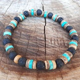 MG0376 New Arrival Design Coconut Shell Bracelet Fashion Women's Lava Turquoise Bracelet Igniting Creativity Jewelry290J