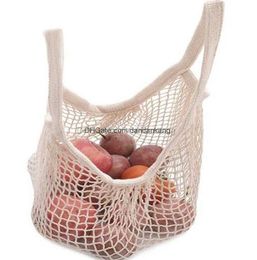 Hot mesh net Shopping totes bag Fruit Vegetables Grocery storage Bags Shopper Tote Cotton Shoulder Bag Hand Tpouch packs Home outdoor Bag
