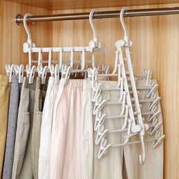 Hangers Portable Multi-function Clothes Hanger Pants Racks Trousers Storage Drying Save Space 12 Clips