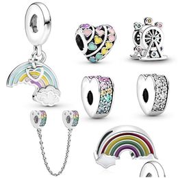 Charms 925 Sterling Sier High Quality Special Offer Pendant Fashion Rainbow Love Charm Beads Suitable For Pandora Bracelet Ladies Je Dhkdh