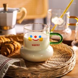 Water Bottles Cute Glass With Handle Cup Household Children Can Microwave Breakfast Milk Animal Pattern. Bottle