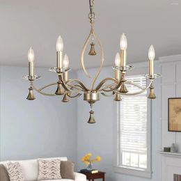 Chandeliers Dining Room Pendant Lights 6 Vintage Farmhouse Large Brushed Silver Light Fixtures For Kitchen Island