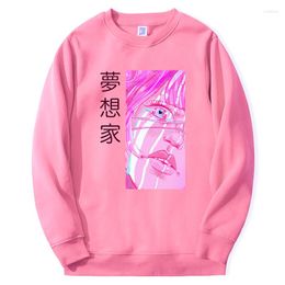 Men's Hoodies Fashion Mens Dreamer Print Creative Design Sweatshirt Anime Girl Casual Pullover Unisex Oversize Hip Hop Streetwear