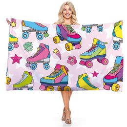 Skate Shoes Dinosaur Printed Adult Sport Bath Towels Retangle Beach Towel Quick Dry Microfiber Blanket Swimming Towels268Q