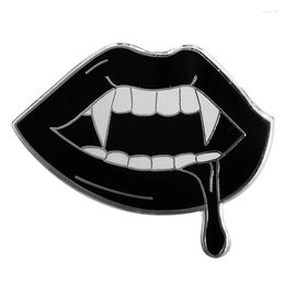 Brooches Vampire Fangs Enamel Pins Halloween Horror Black Lips Lapel Badge Brooch Clothing Hat Decoration