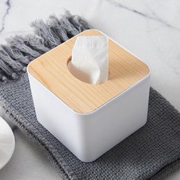 Storage Bags Removable Wooden Cover Tissue Box Mini Tube Holder Car Home Decoration Simple Fashion