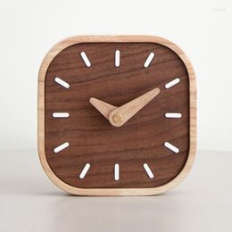 Wall Clocks Kids Wood Clock Bedroom Quartz Cute Desktop Stylish Modern Silent Relogio De Mesa Home Decorating Items YY50WC