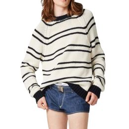 23 FW Women's Sweaters Knits Designer Tops With Letter Embroidered Runway Brand Designer Crop Top Wool Shirt High End Elasticity Striped Pullover Outwear Knitwear