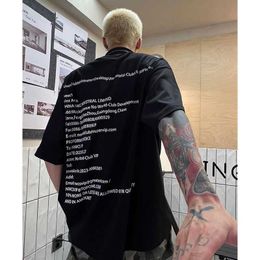 Designer Fashion Clothing Hip hop Tees Rock Tshirts American Style Pure Cotton Mens Tshirt Short Sleeved Ins Trendy and Versatile Handsome Oversize High Street Loos