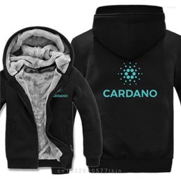 Men's Hoodies Men Cool Coat Cardano Jacket Hoody Thicken Wool Liner Cryptocurrency Sweatshirt