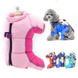 Winter Dog Clothes Waterproof Dog Overalls for Small Dogs Super Warm Soft Puppy Snow Suit Full-Covered Belly Female Male Dog Use 2242M