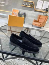 24SS Famous Design Walk Suede Gentleman Dress Sneakers Shoes Men Smooth Leather Loafers Slip-on Moccasins Comfort Party Dress Casual Walking with box 38-44