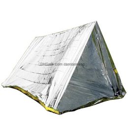 outdoor first aid tent emergency shelter warm survival blanket shelter tent sunproof pe aluminium coating shelters tents camp climbing pads