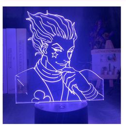 Kids Night Light Gift Led Touch Sensor Colourful Bedroom Nightlight Anime Hunter X Hunter Decor Light Cool 3d Lamp Hisoka Gadgets243v