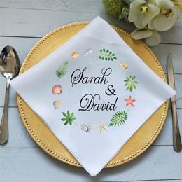 Table Napkin Personalized Beach Wedding Napkins Custom Logo Printed El Restaurant Gift Bride & Groom Decr