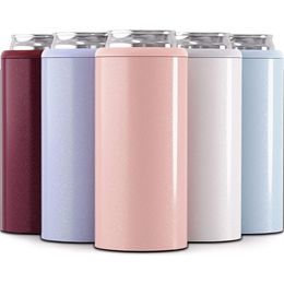 12oz Thermos Bear Can Cooler Vacuum Insulated Mugs Double Wall 304 Stainless Steel Mug Cooler Coke Skinny Can Cooler 201204242b