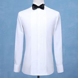 Men's Dress Shirts Fashion Groom Tuxedos Shirts Man Groomsmen White Black Red Men Wedding Shirts Formal Occasion Men Shirts Wingtip Collar 230721