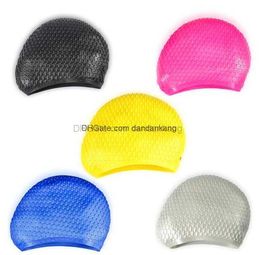 unisex Waterproof Silicon Swimming Cap Adult Flexible Swims Head Cover Protect Ear Swim Caps Pool Bath Hat