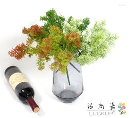 Decorative Flowers 1 PCS Artificial Plastic Green Small Leaves Grass Plant Home Garden Decoration Gift F515