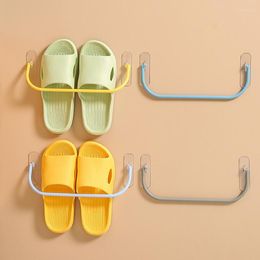 Hooks Plastic Shoes Storage Racks No Punch Slippers Drain Holder Wall-mounted Shoe Rack Home Hanging Bathroom Accessories