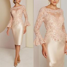 Classic Lace Mother of the Bride Dresses Long Sleeve Beads Wedding Guest Dress Custom Women Wear Evening Gowns Plus Size303L