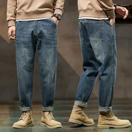 Men's Jeans And Pants Men Fit Baggy Leg Spring Harem Trousers Denim Clothing Wide Loose Blue Fashion Autumn