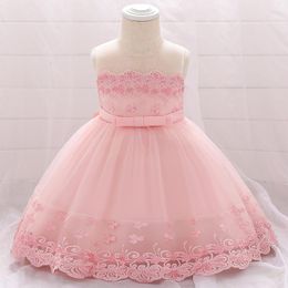 Girl Dresses Christening Princess Toddler Birthday Party Ball Gown Dress Baby Summer Lace Flower Cute Born Children Baptism 1 Year