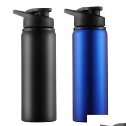 Water Bottles 700Ml Large Capacity Stainless Steel Bike Bottle Outdoor Sport Running Bicycle Kettle Drink Cycling Cups Dh1108 T03 Dr Dhfhk