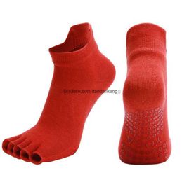 Women Peep Toe Socks Open Half Finger Silicone Antiskid Yoga Pilates Ankle Toe-socks With Grip Fashion Soft Indoor Gym Fitness Sports Sock slipper
