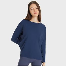 LL LEMONS Shirt Long Sleeve Women Yoga Sports Tops Fiess Shirts Bum-Covering Length Sweatshirts Super Soft Relaxed Fit Autumn and Winter Top Tee for