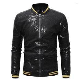 Men's Jackets Loose Sequin Jacket Slim Fitting Dance Suit Zipper Cardigan 2023 Clothing Denim Men Coats