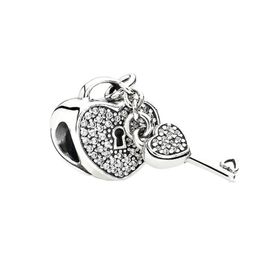 Charms High Quality 925 Sterling Sier Key Lock Charm Bead Pendant For Original Pandora Bracelet Necklace Ladies Fashion Diy Jewellery Dh46H